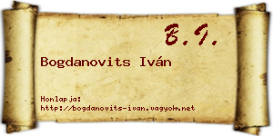 Bogdanovits Iván névjegykártya