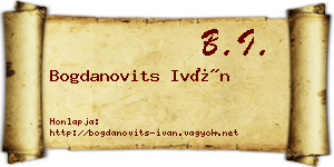 Bogdanovits Iván névjegykártya