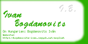 ivan bogdanovits business card