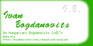 ivan bogdanovits business card